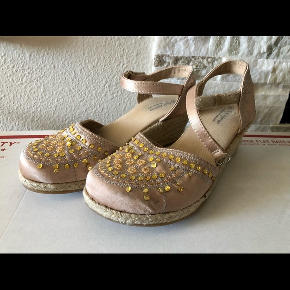 Self-esteem Sparkly Girls Wedge Espadrilles  3 - Picture 3 of 9